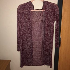 Large dark red cardigan